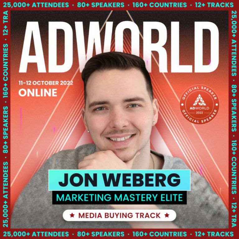 Jon Weberg speaking at AdWorld 2022