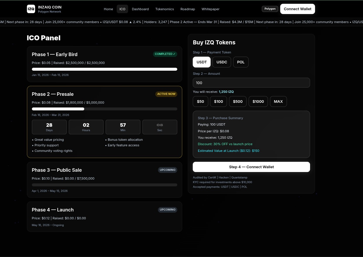 ICO con Preventa y Pricing Dinámico