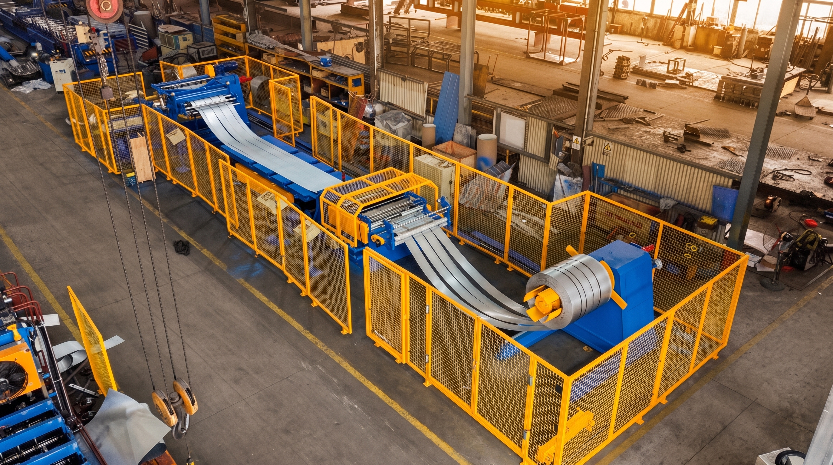 ACERO slitter line with decoiler, slitter head and recoiler