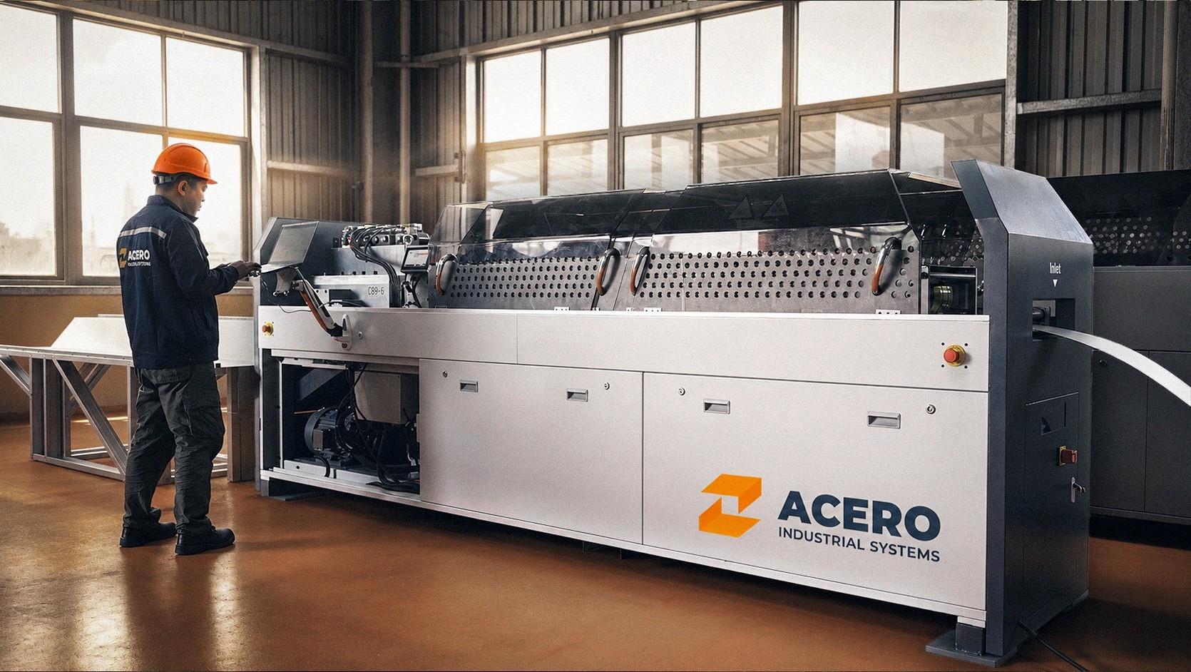 Operator at an ACERO light gauge steel framing machine