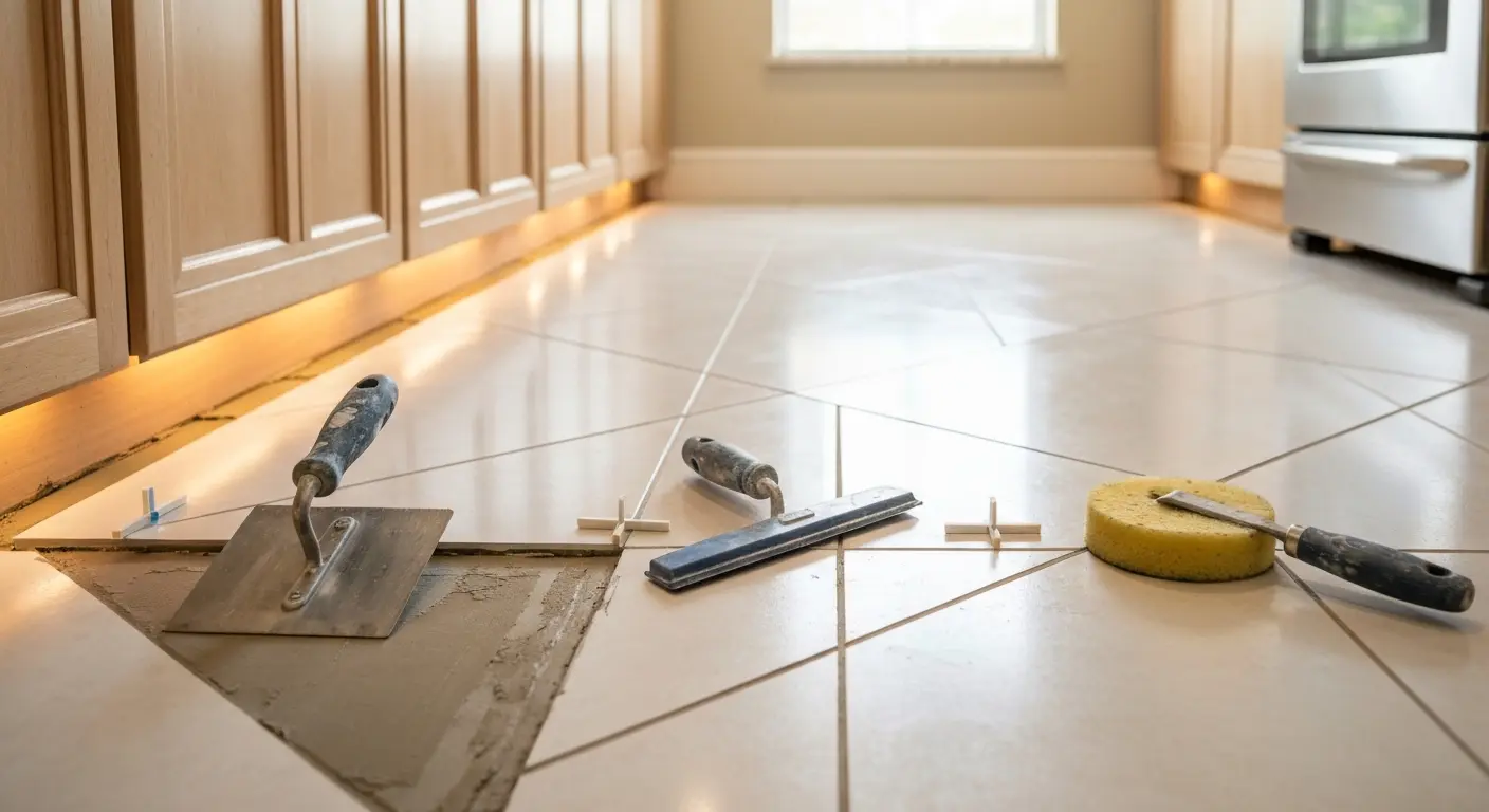 Tile flooring installation