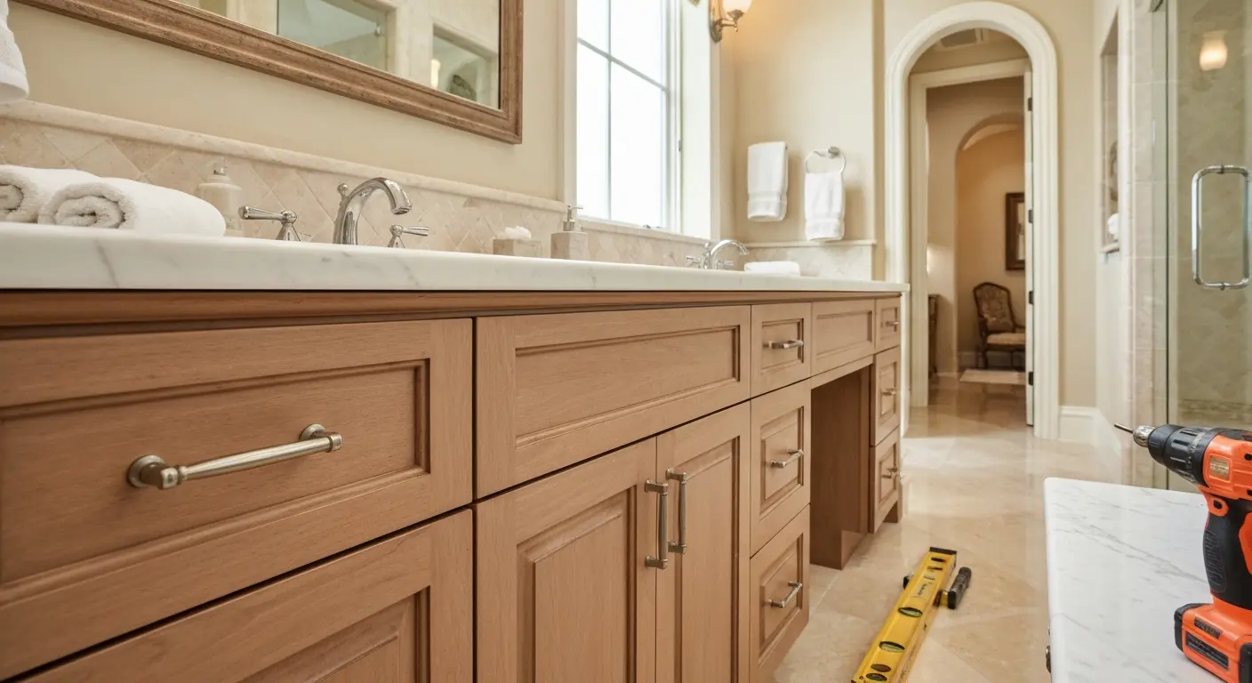 Custom built-in bathroom vanity