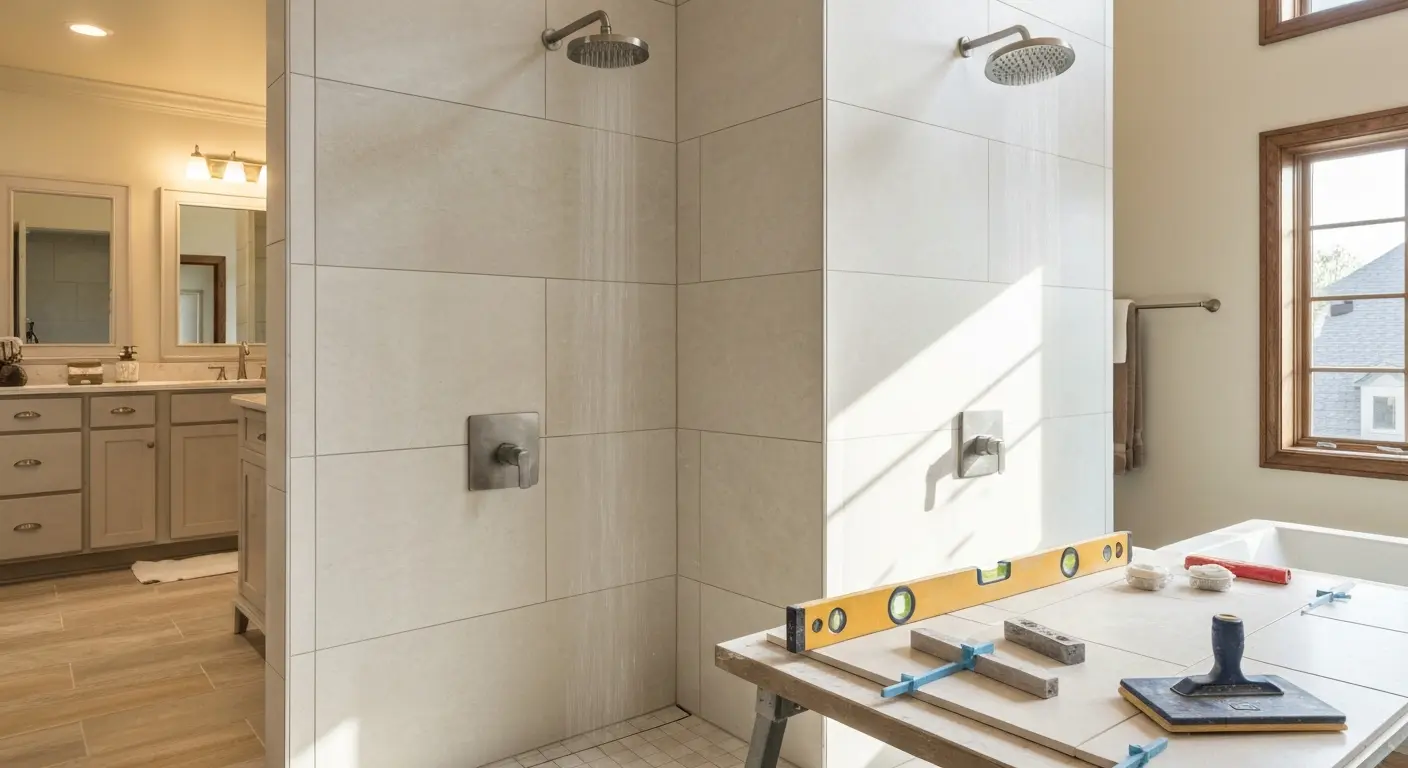 Bathroom remodel with tile work