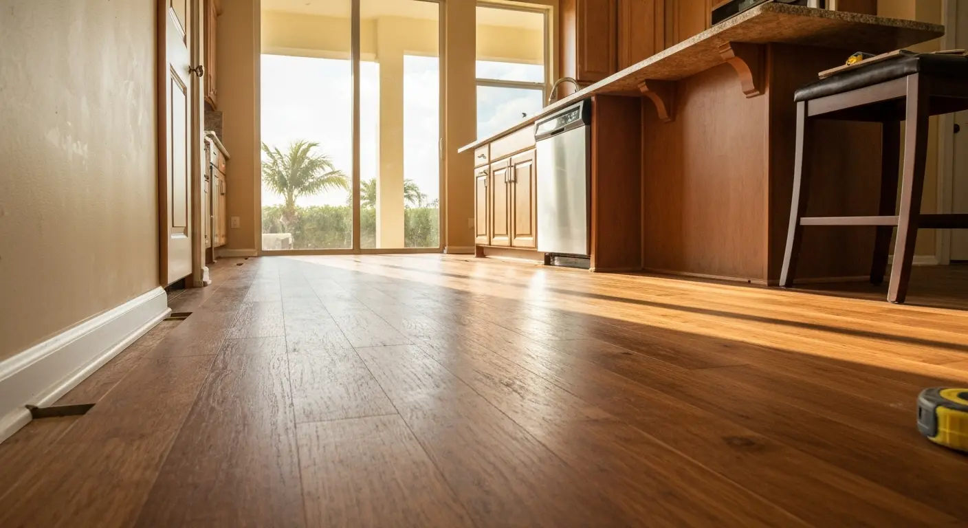 Hardwood kitchen flooring installation