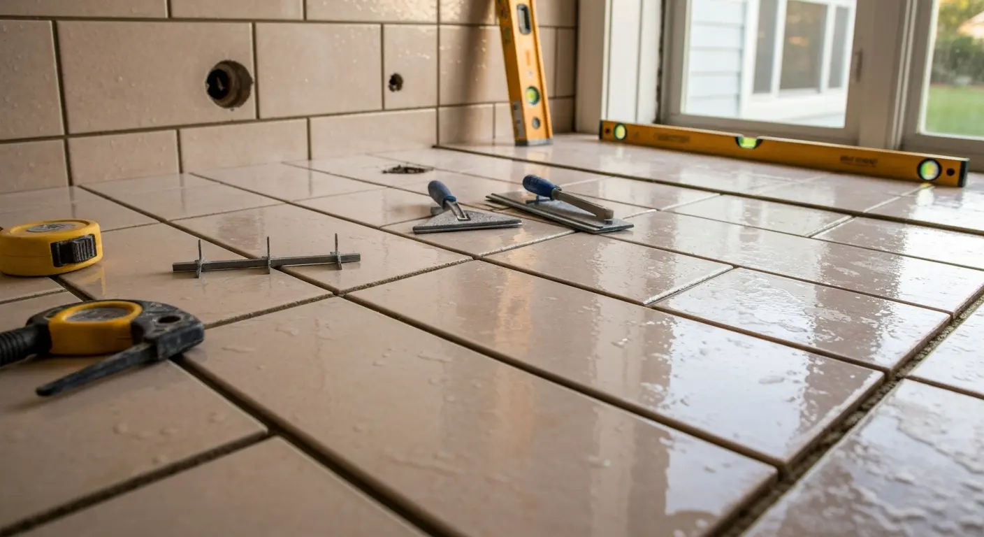 Tile flooring installation