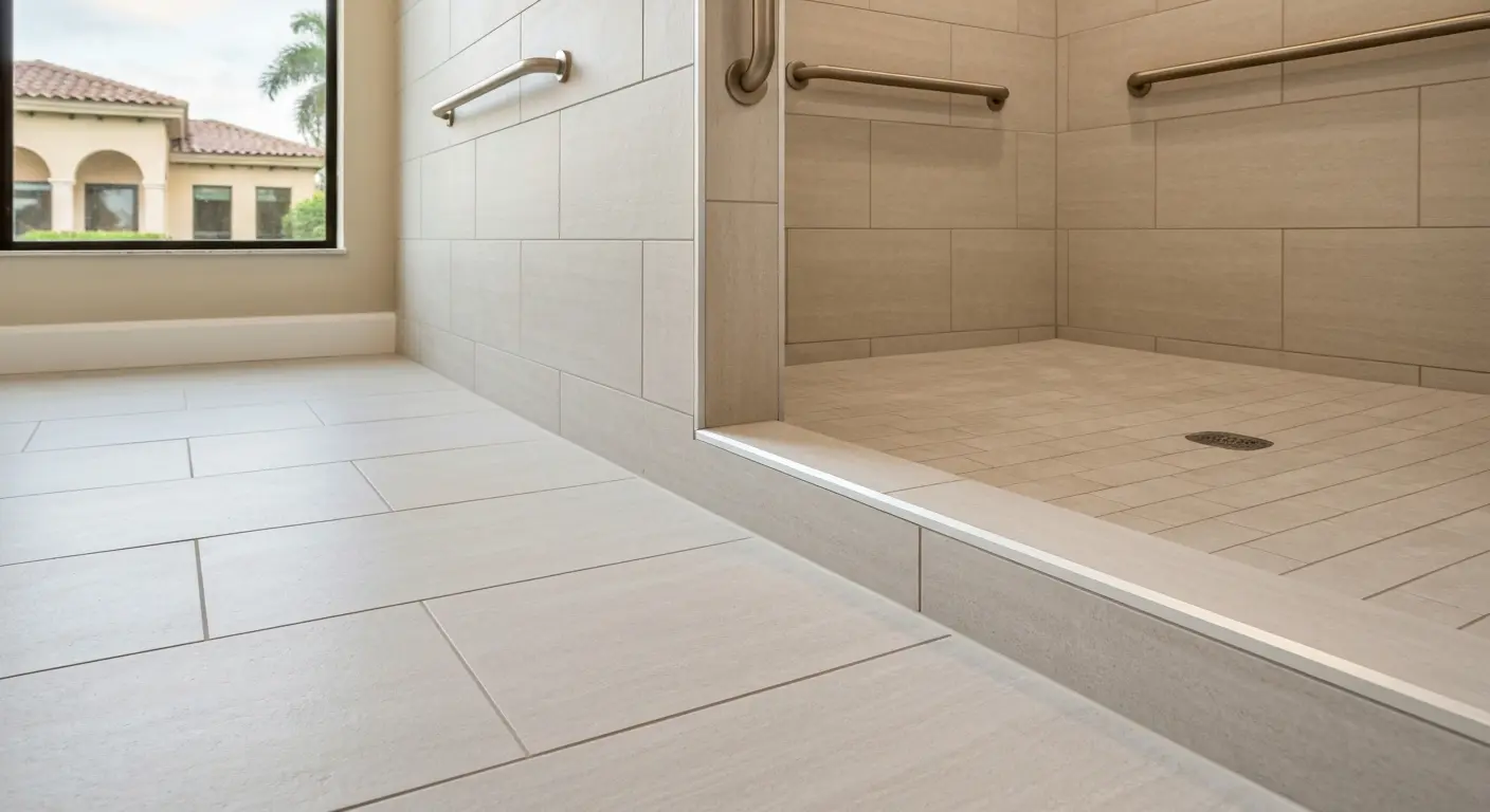 Walk-in shower with accessible design