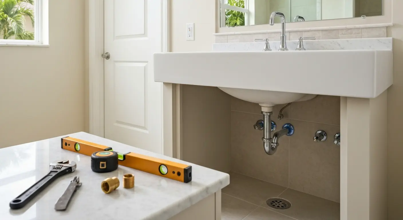 Single sink bathroom vanity