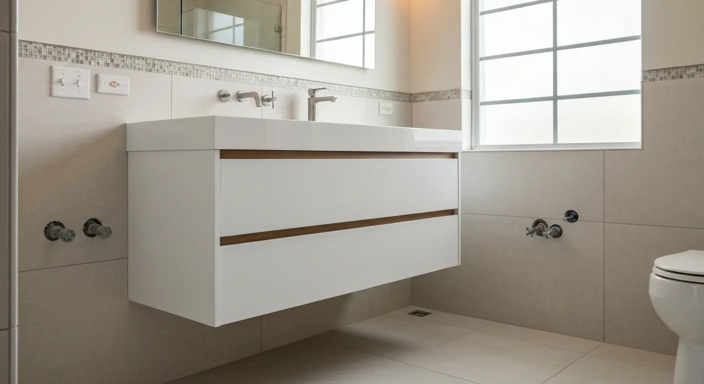 Floating wall-mounted vanity