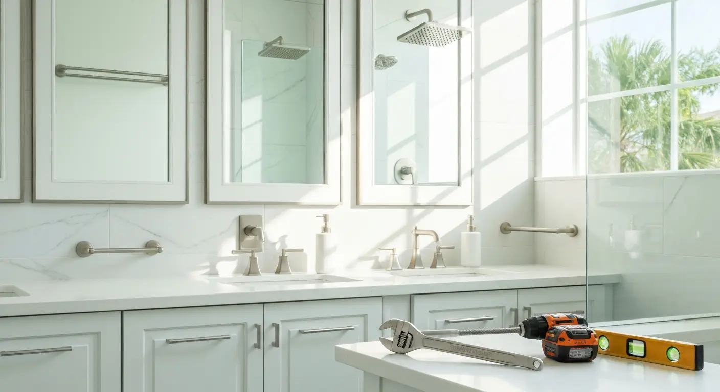 Bathroom hardware and accessory installation