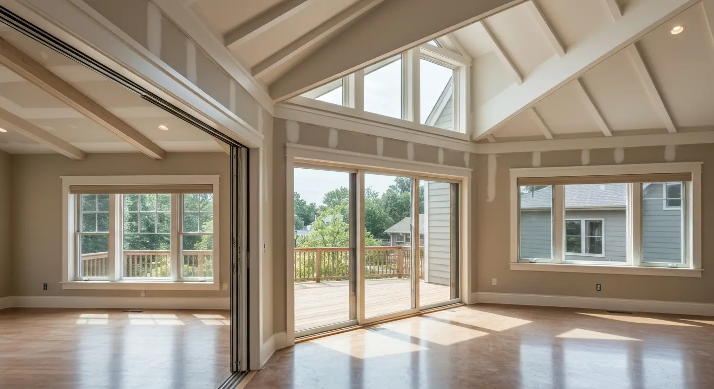 Expanded great room with high ceilings