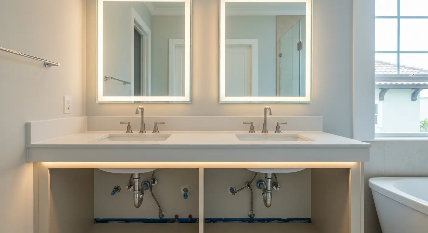 Double sink bathroom vanity