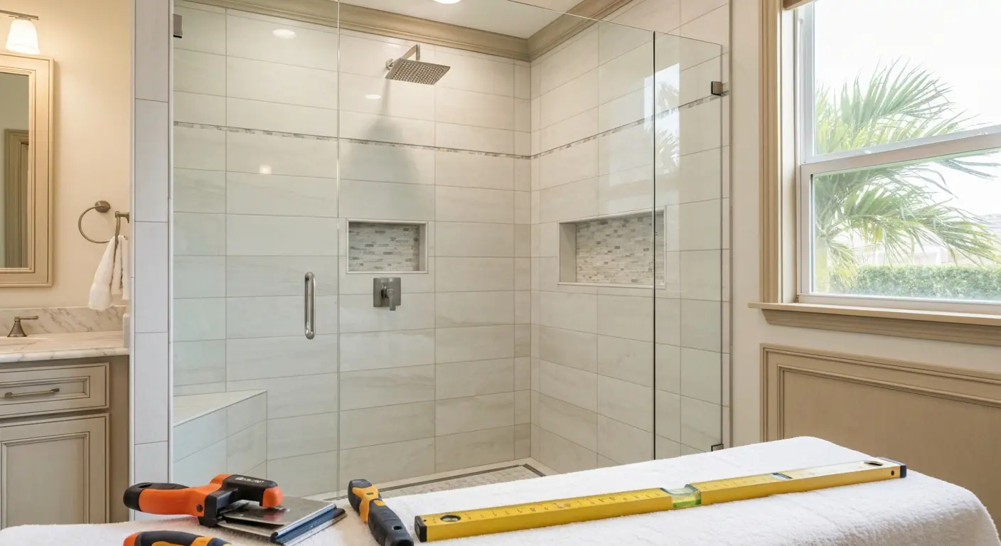 Tile shower installation