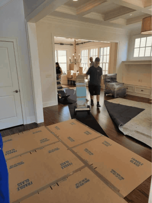 On The Move moving truck on a local residential job