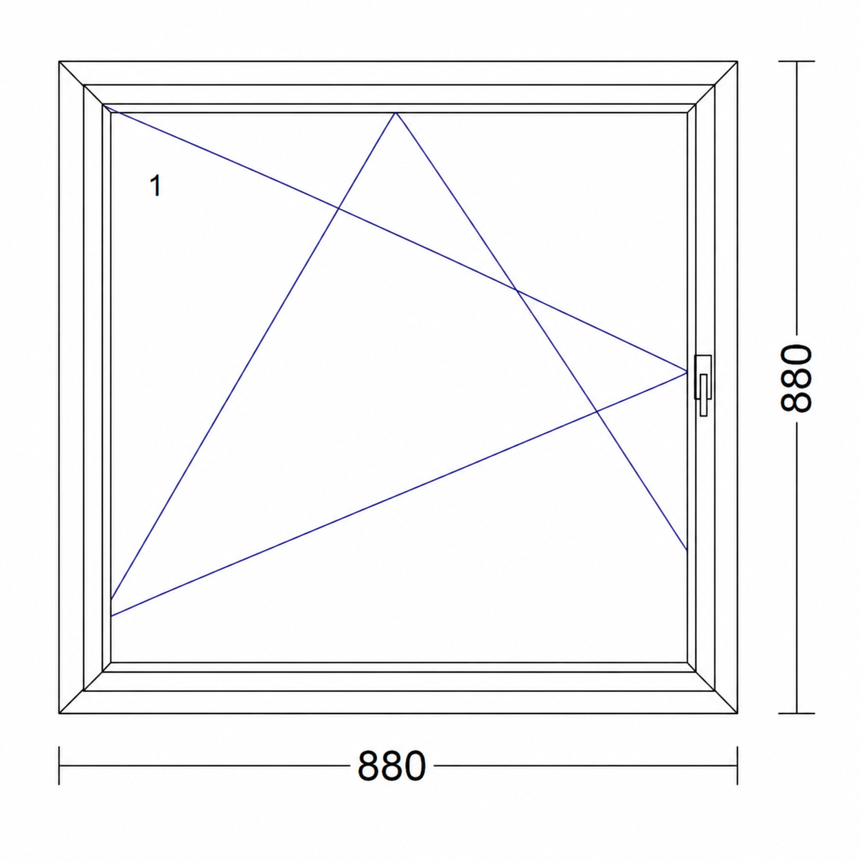Bukó nyíló 880mm × 880mm