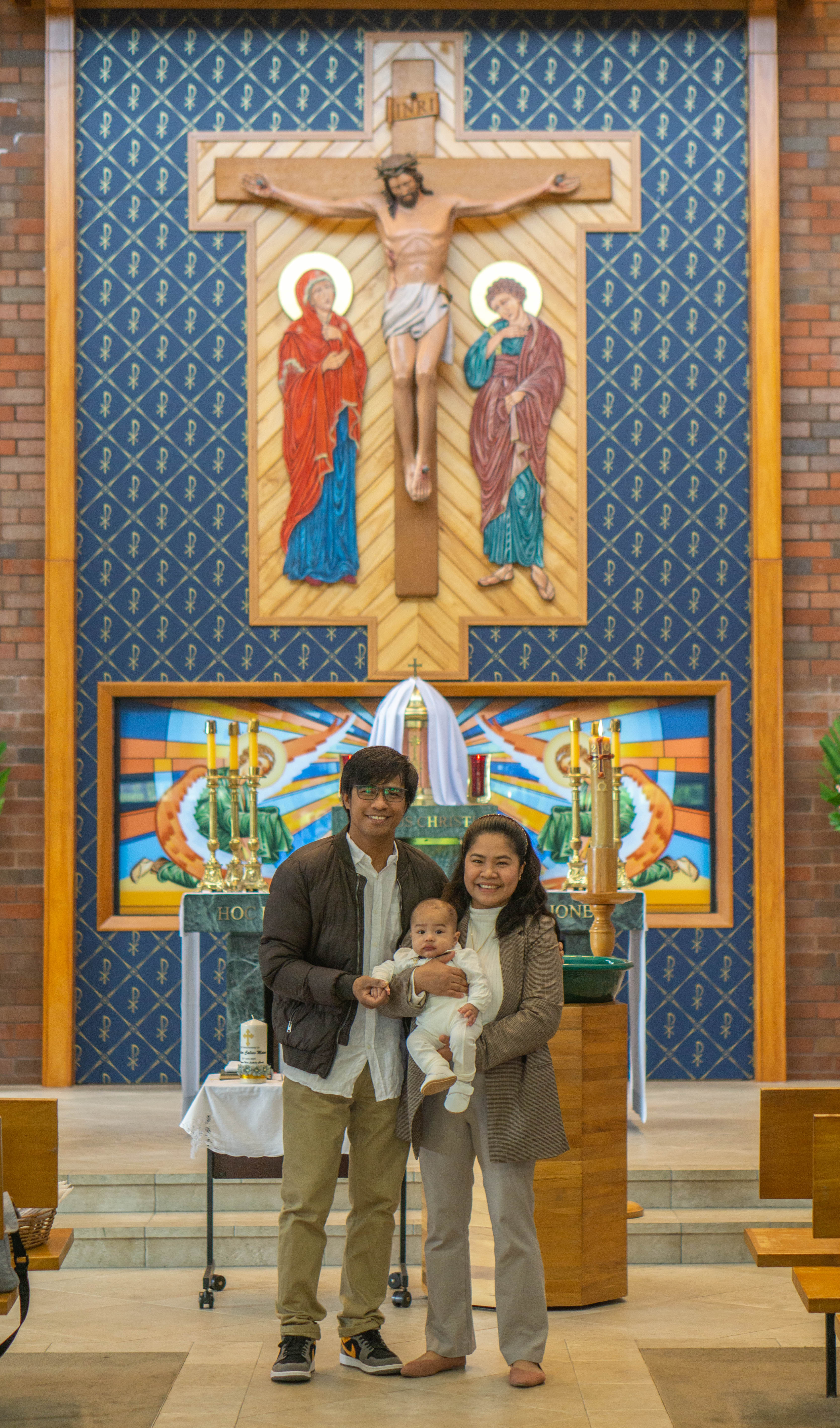 A baptism at the church altar