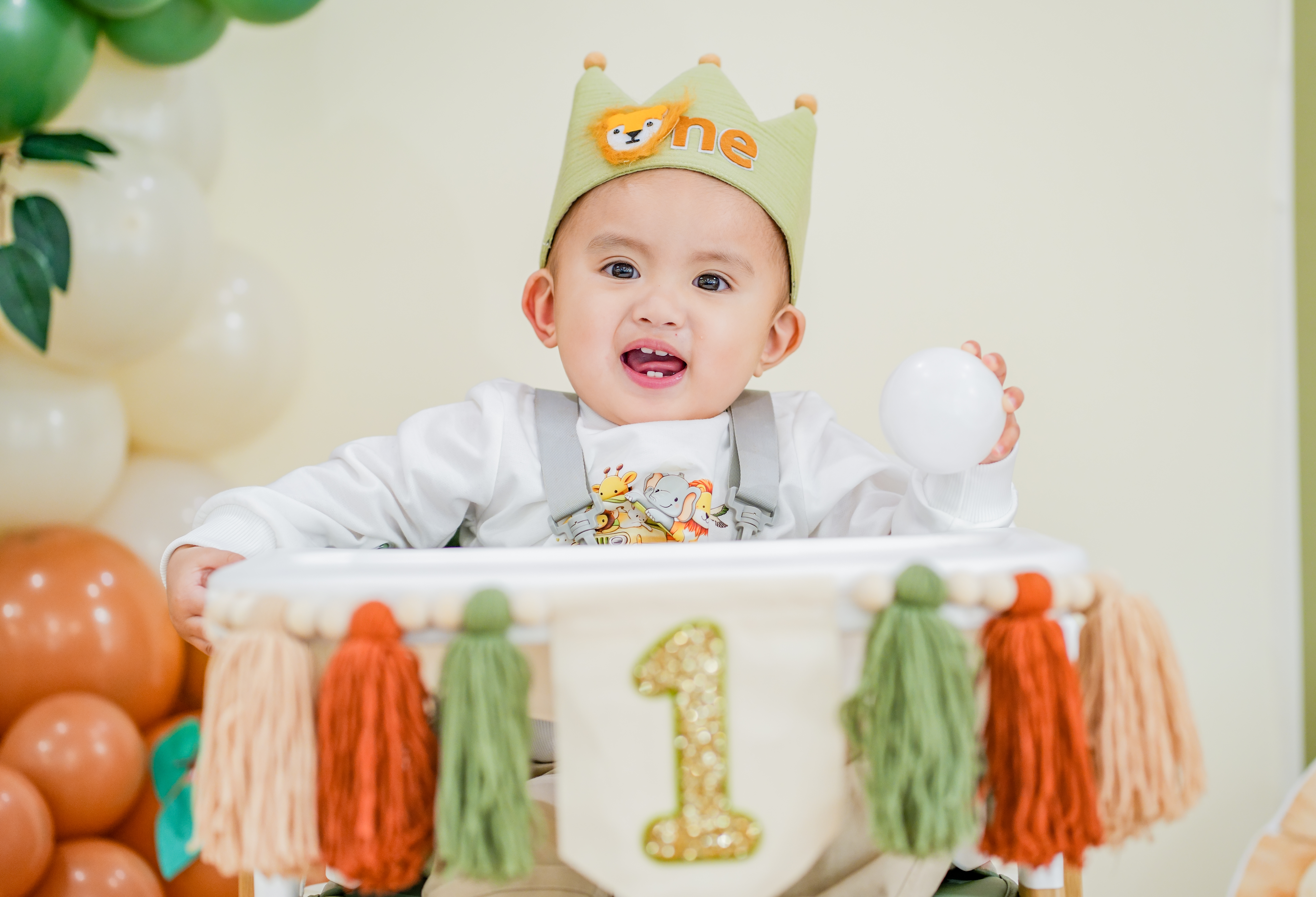 A first birthday photographed in the studio
