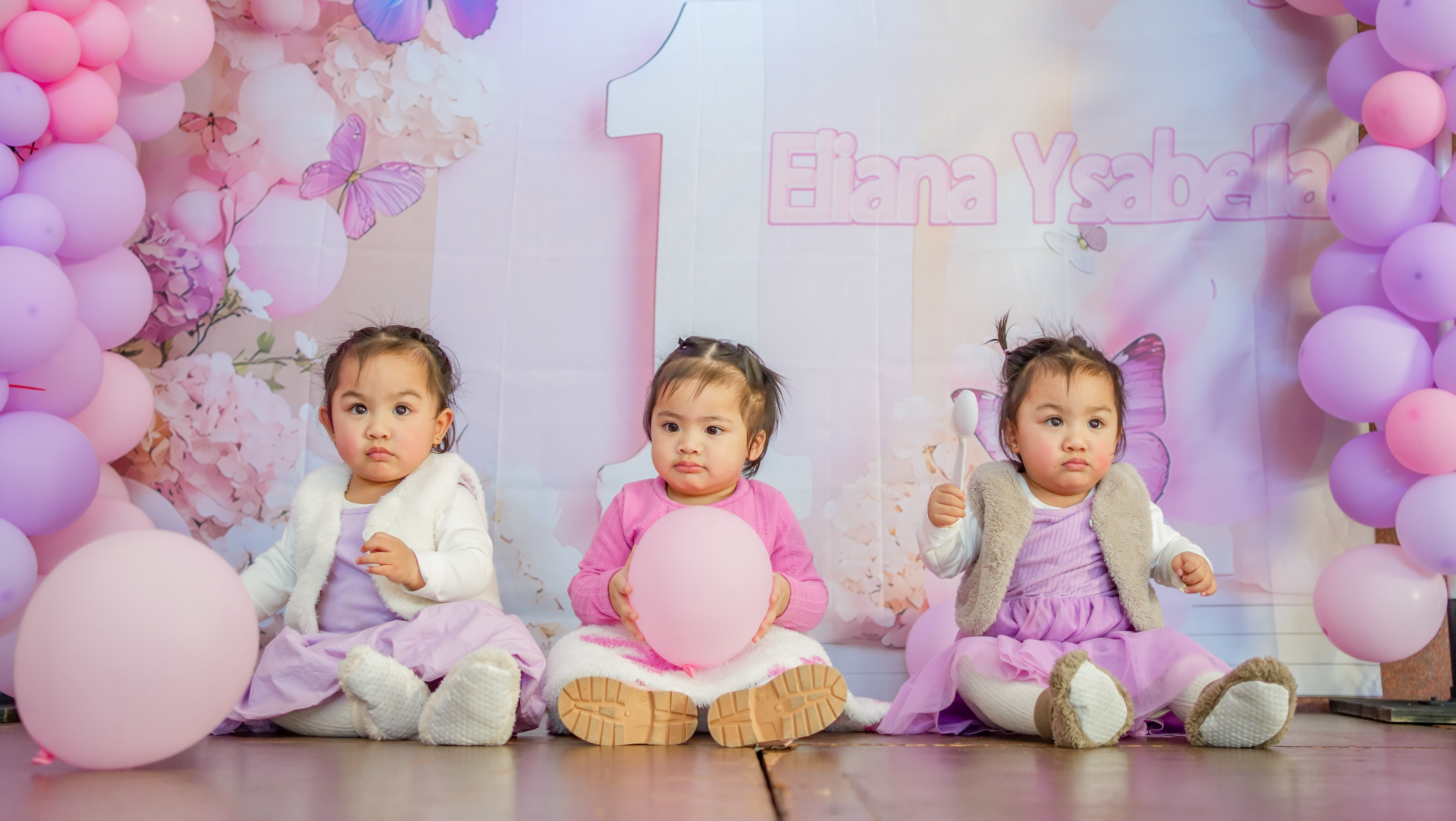 Children at a first birthday party