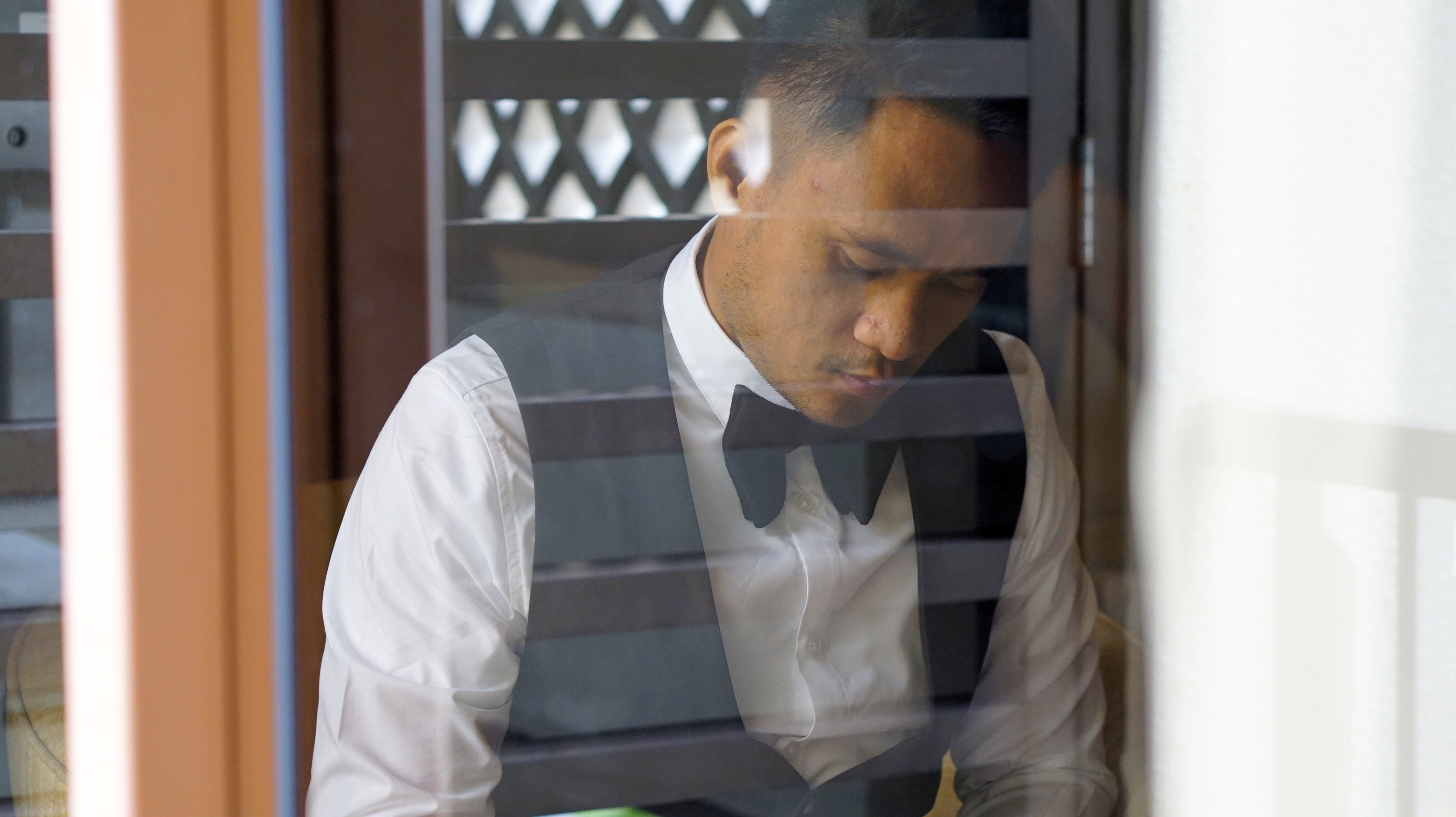 A groom before the ceremony