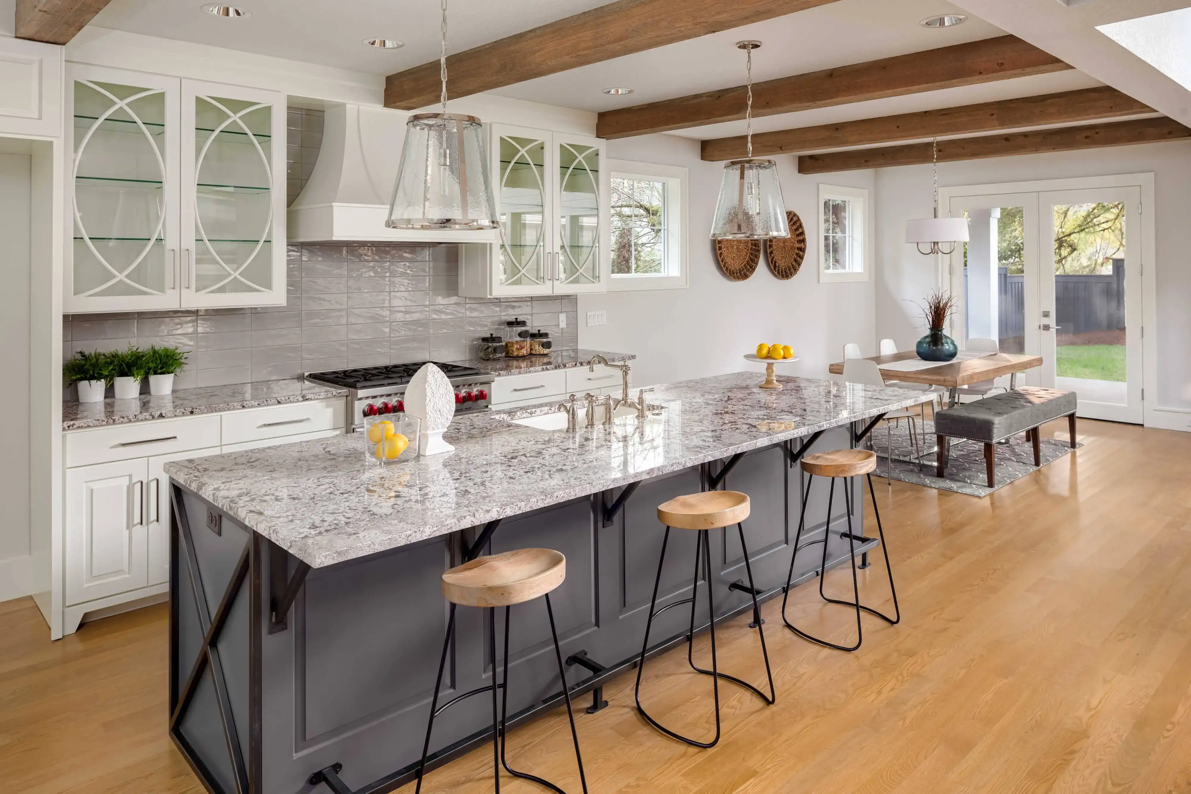 Bright finished kitchen remodel by B&Y Reno Corp — custom cabinetry, island, and clean modern finish