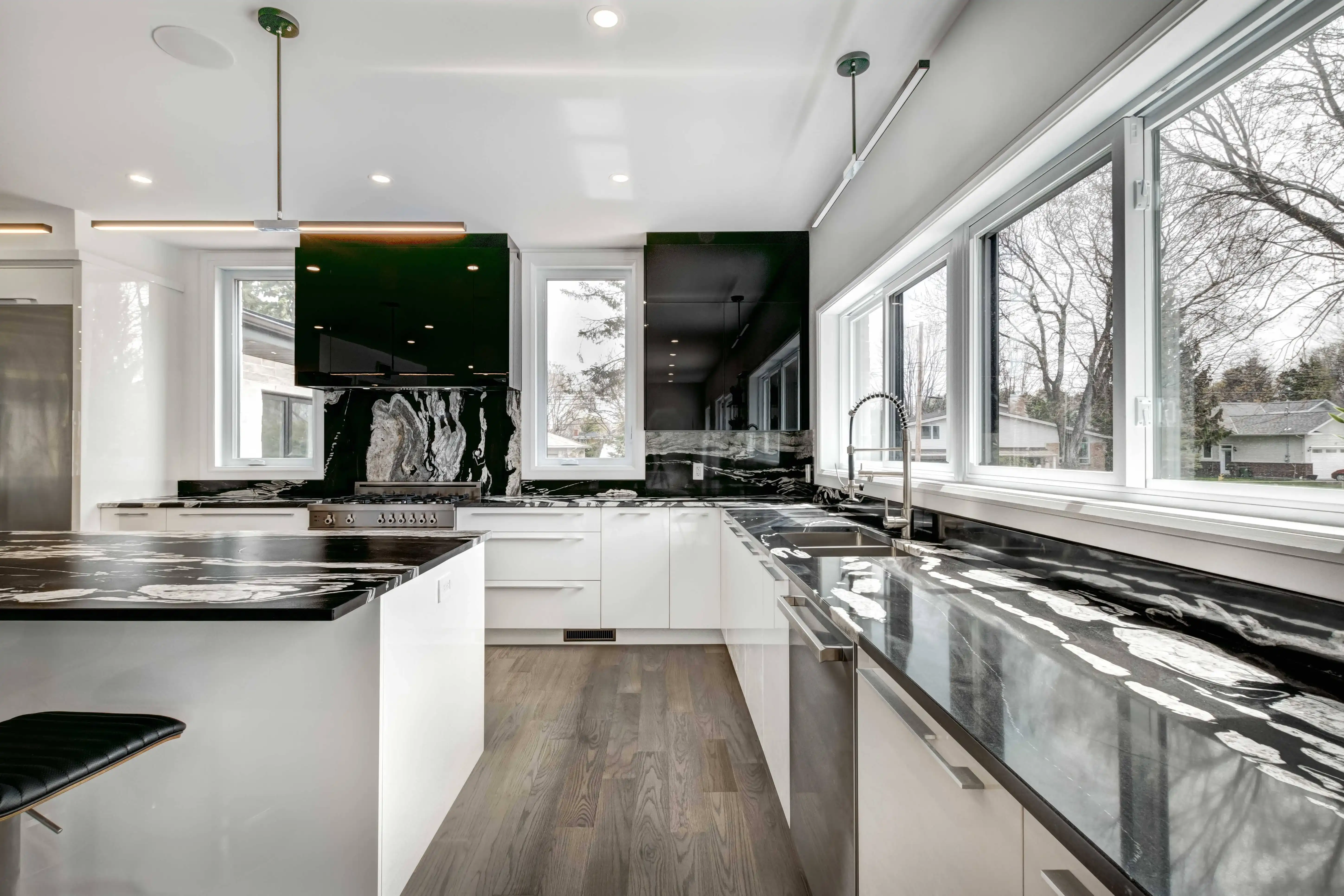 Premium kitchen remodel by B&Y Reno Corp — open layout, custom cabinetry, and high-end finishes