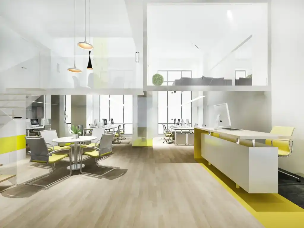 Custom office renovation by B&Y Reno Corp — clean, professional workspace with premium finishes and sharp detail