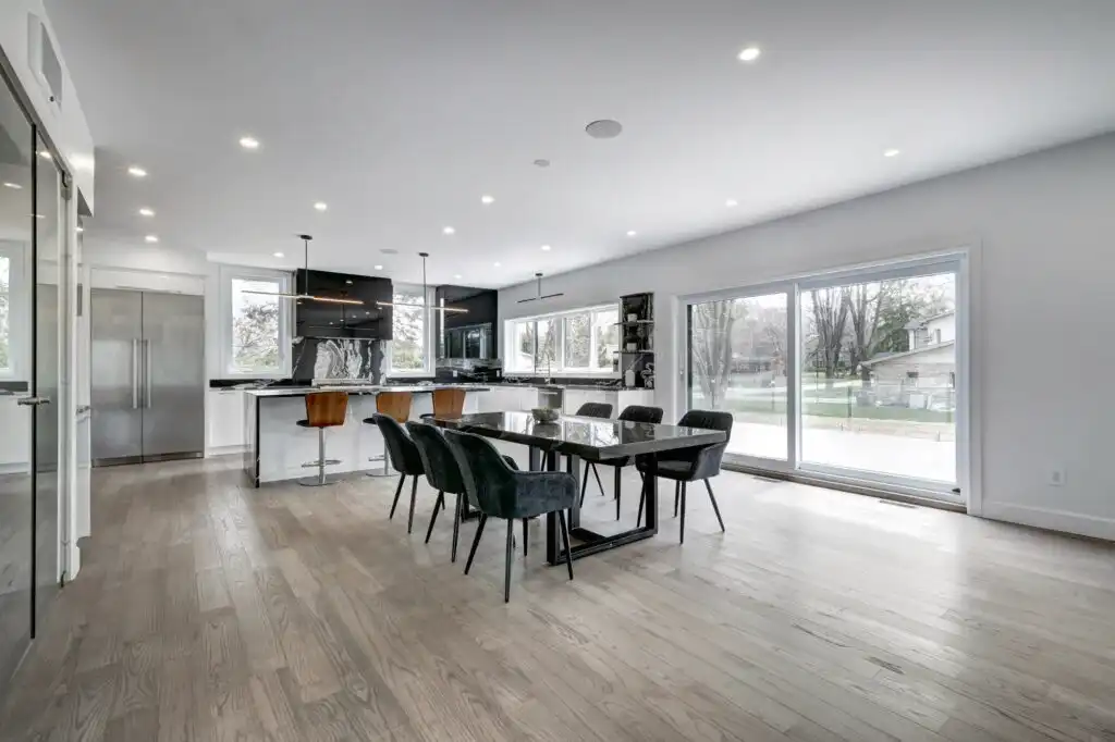 Open living area with bright modern layout