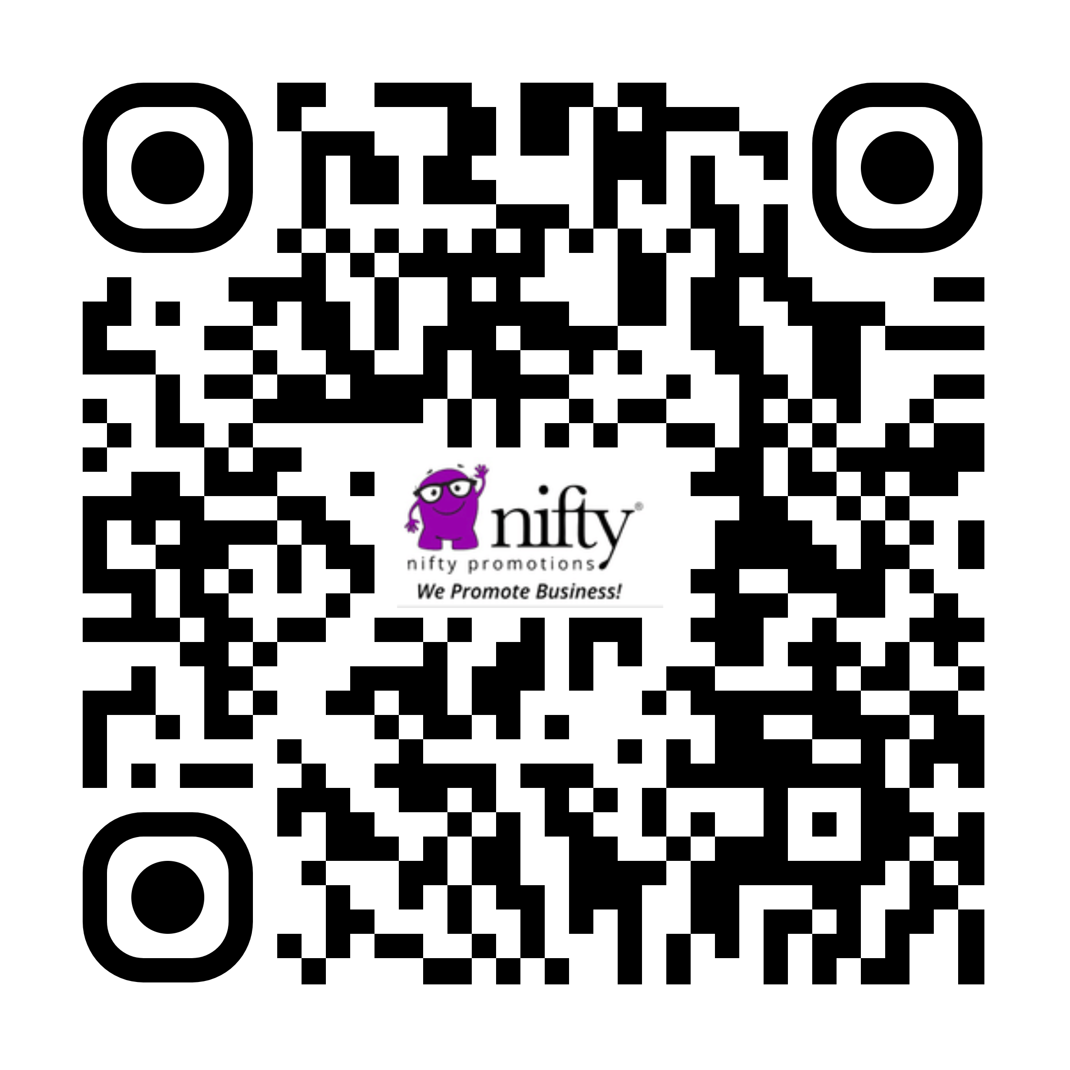 Scan QR code to call Dan Schaller at Nifty Promotions