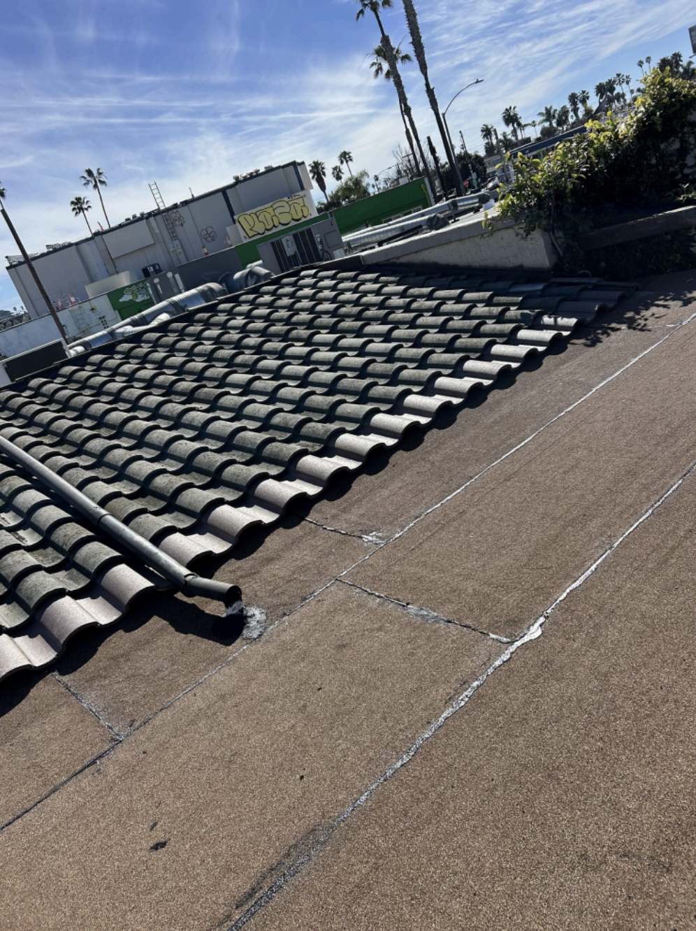 Finished torch down flat roof with clean seams Ocean Beach San Diego