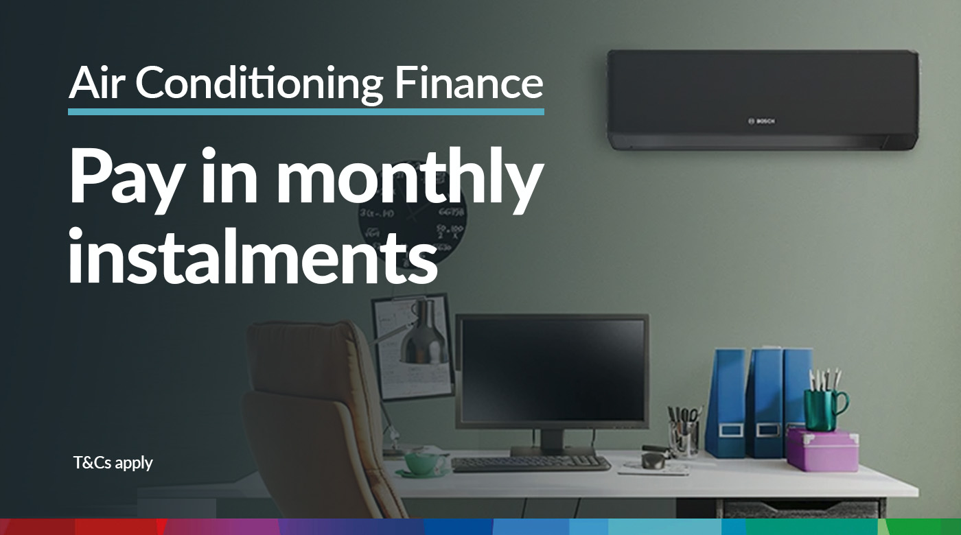 Bosch air conditioning available with finance through Del Brace Plumbing & Heating