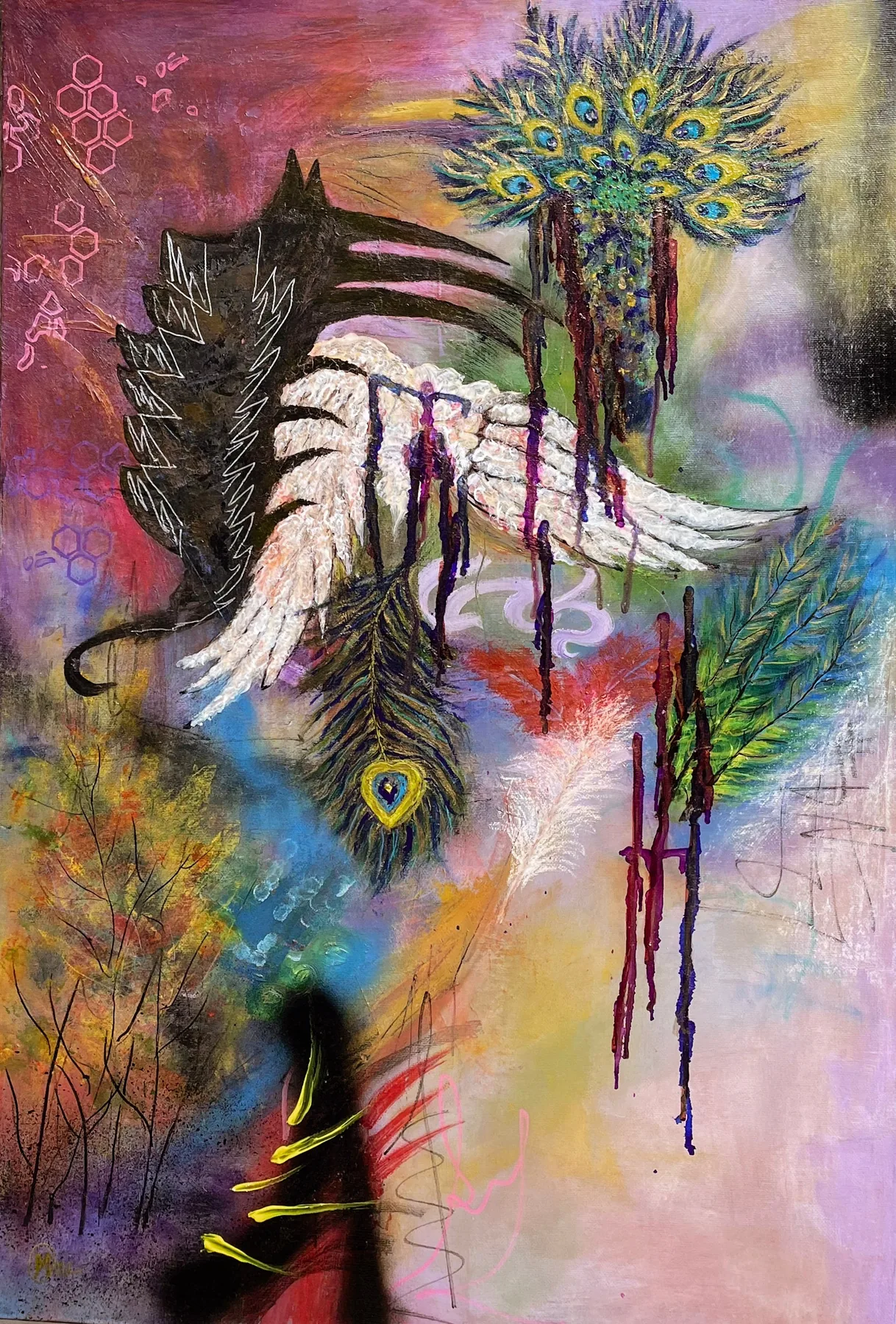 Talon and Dove, original painting