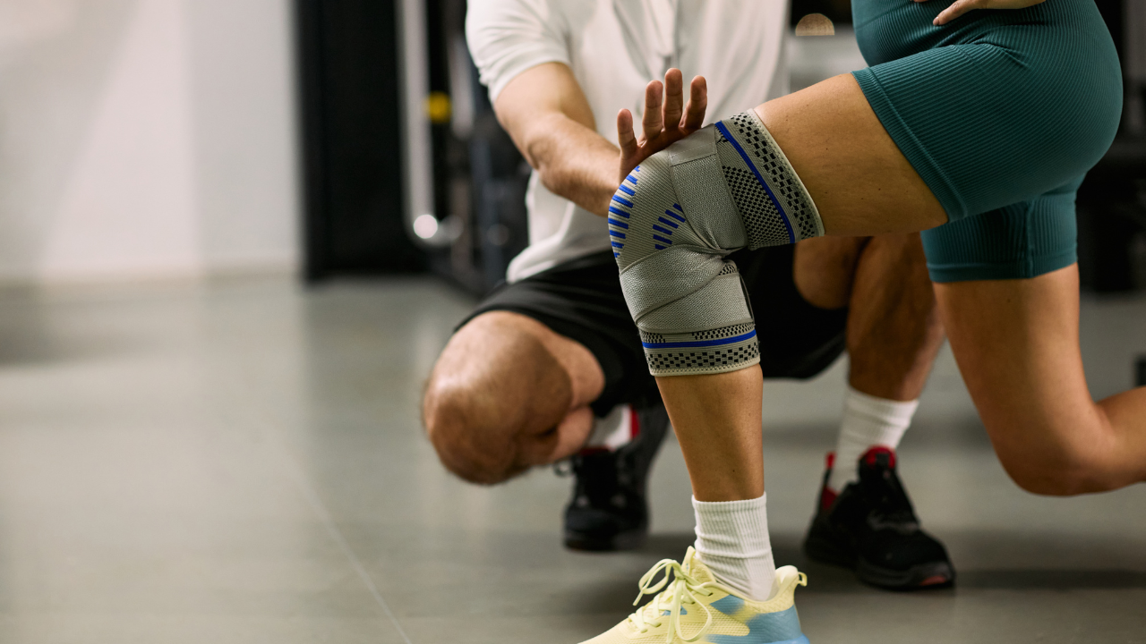 Athlete performing rehabilitation exercises during injury recovery