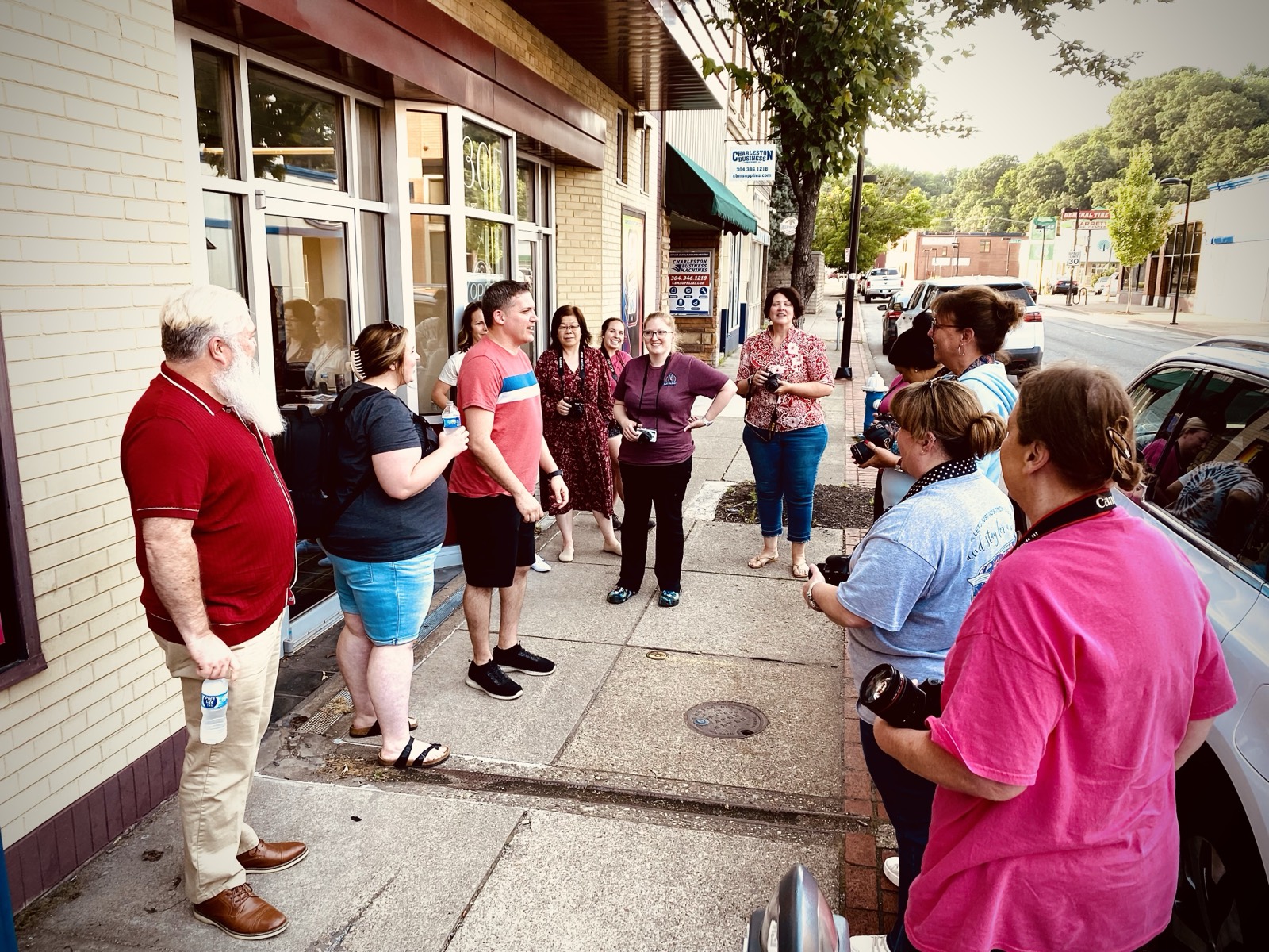 A group of photographers gathered together
