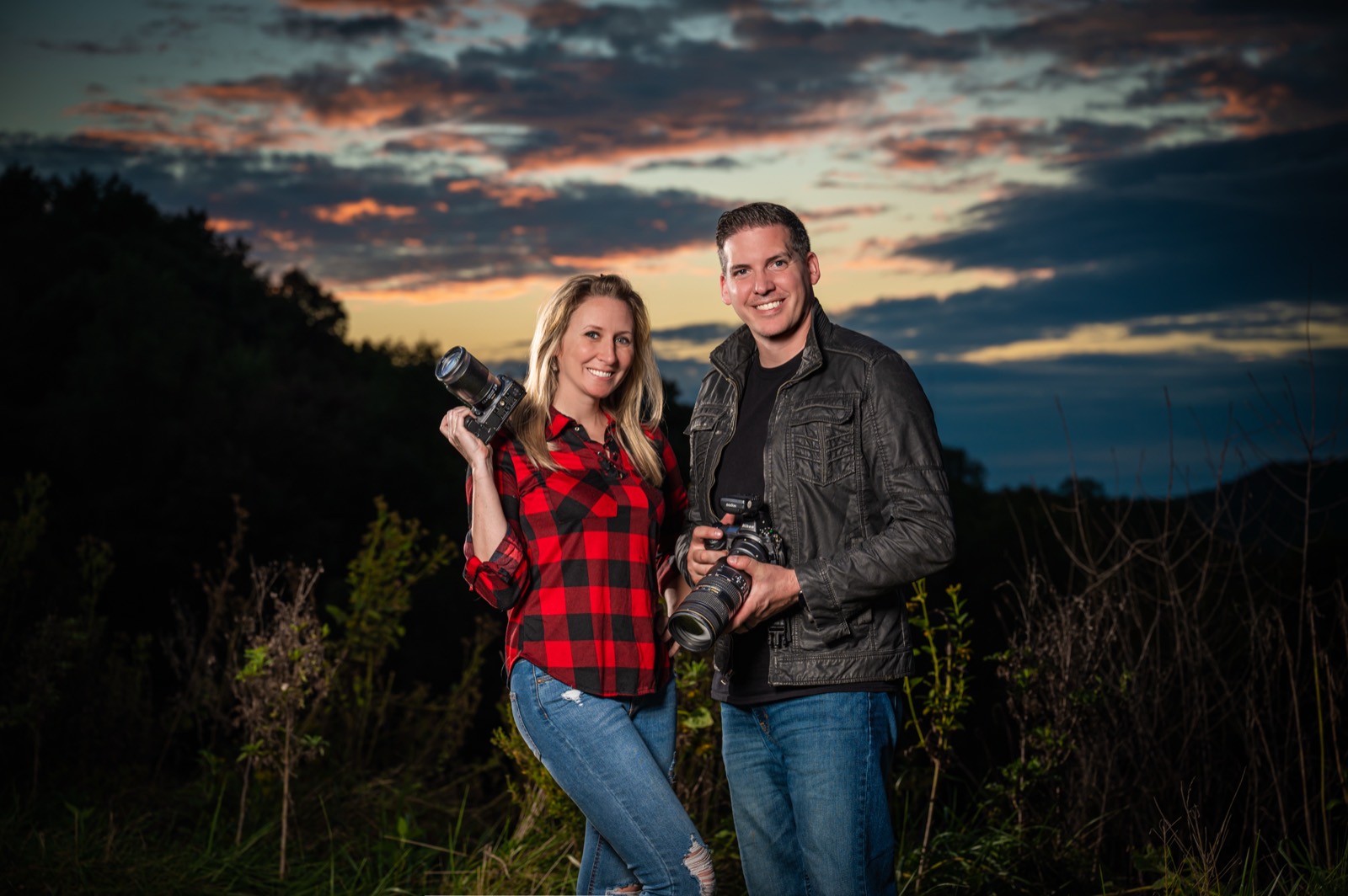 Cathleen & Jeremy at golden hour