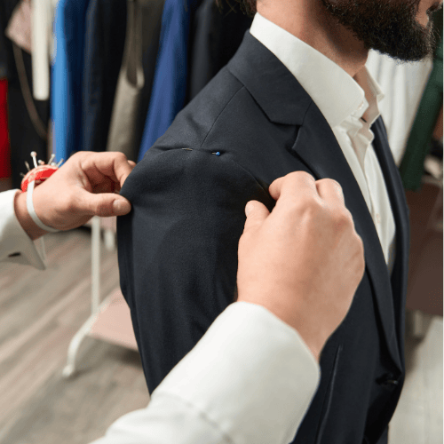 Formal Attire & Suit Tailoring — jacket fitting in Redding CA