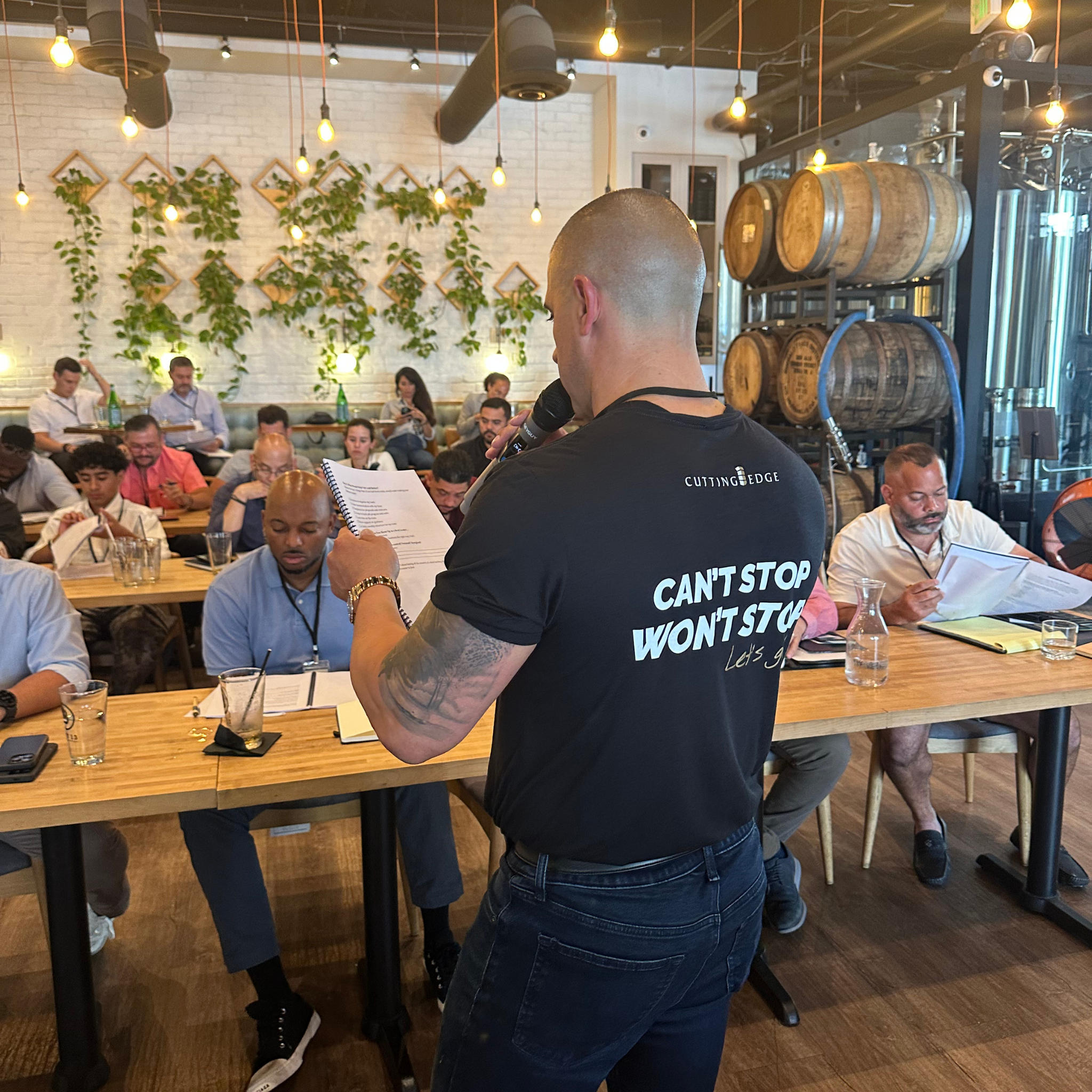 Carlos teaching builders