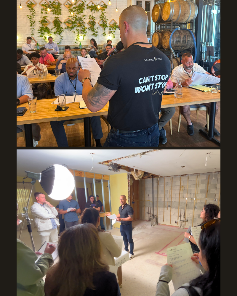 Carlos teaching Day 1 workshop and Day 2 jobsite
