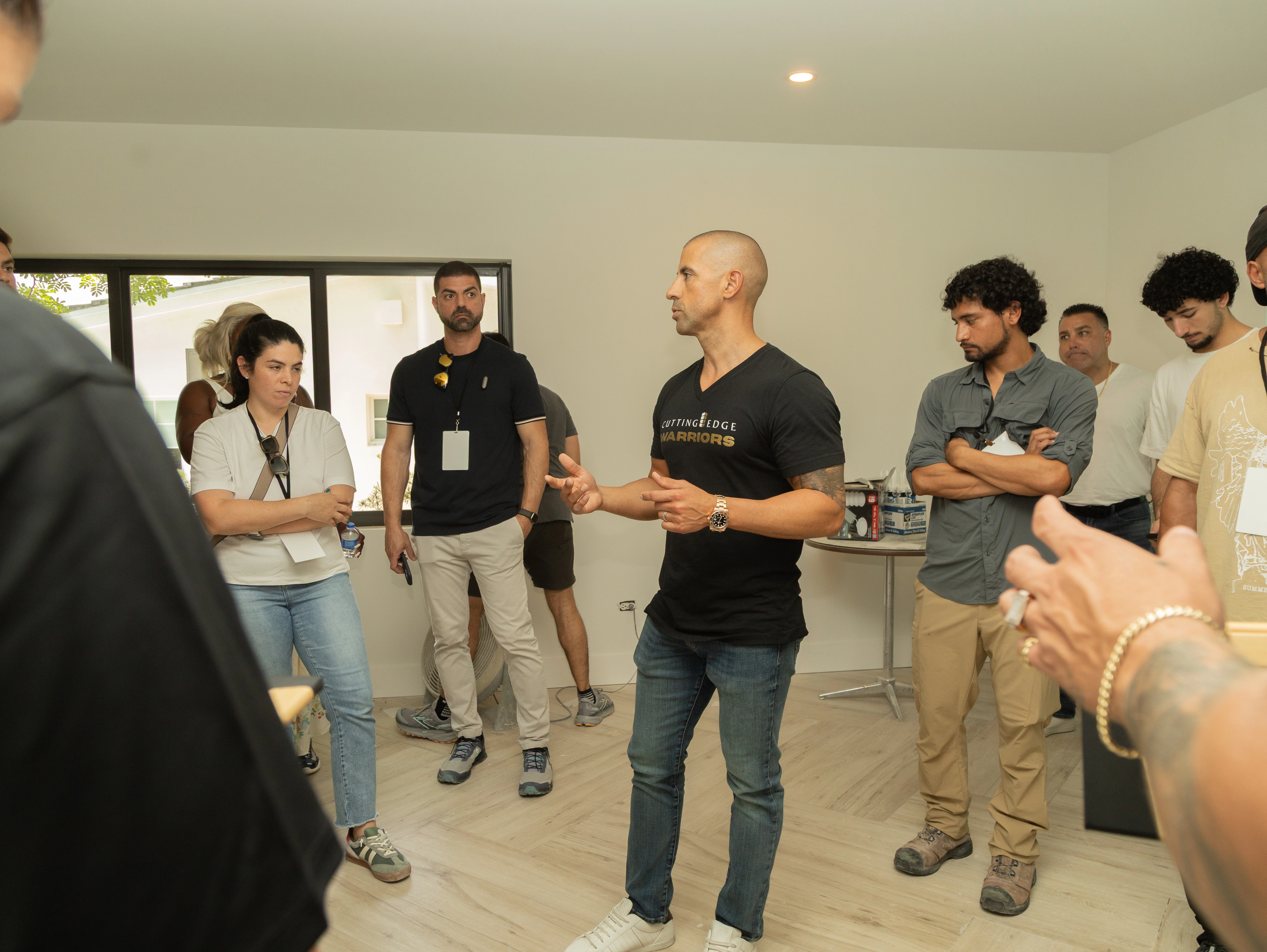 Hands-on workshop huddle with Carlos and attendees