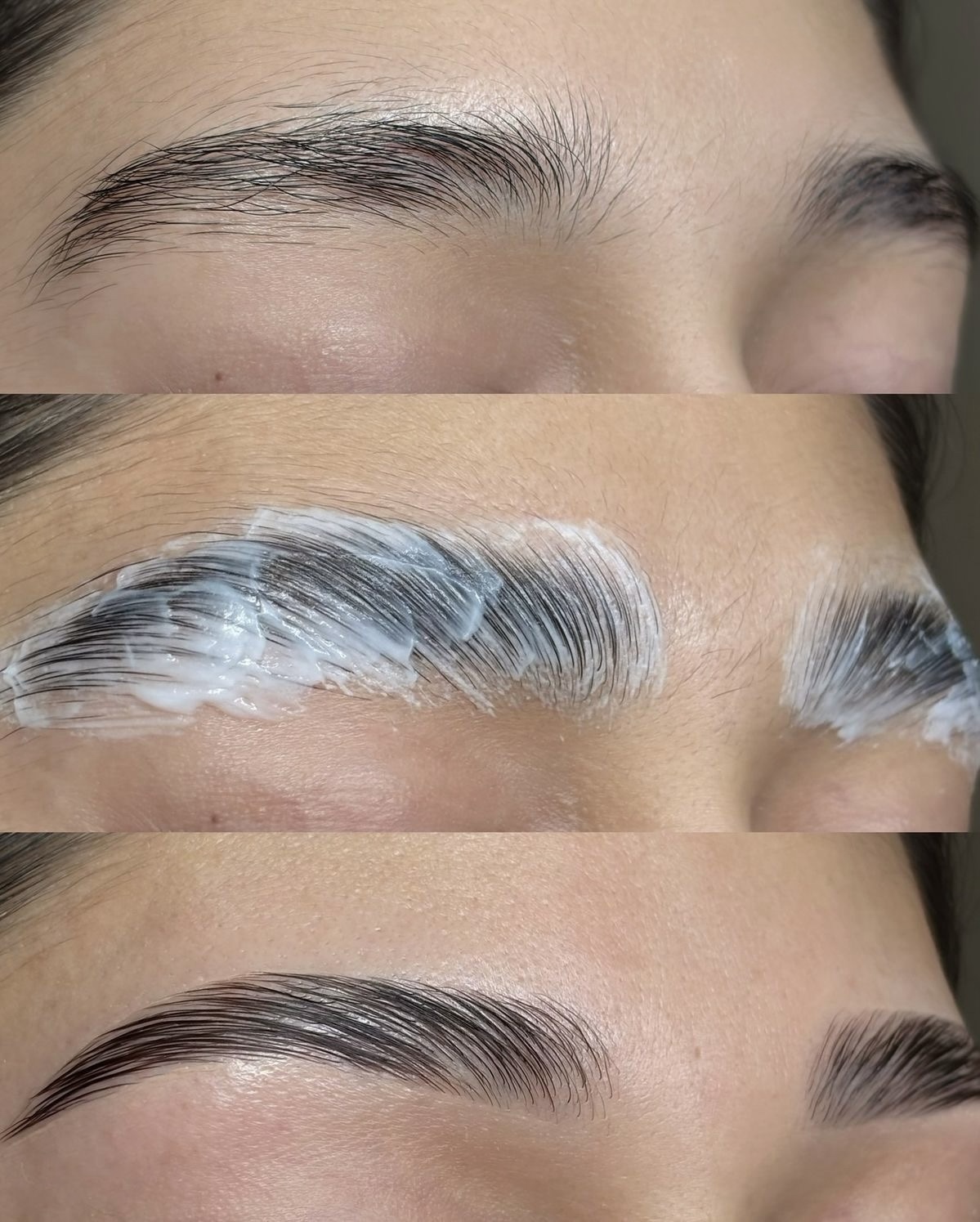 Brow Lamination · Antes, proceso y resultado