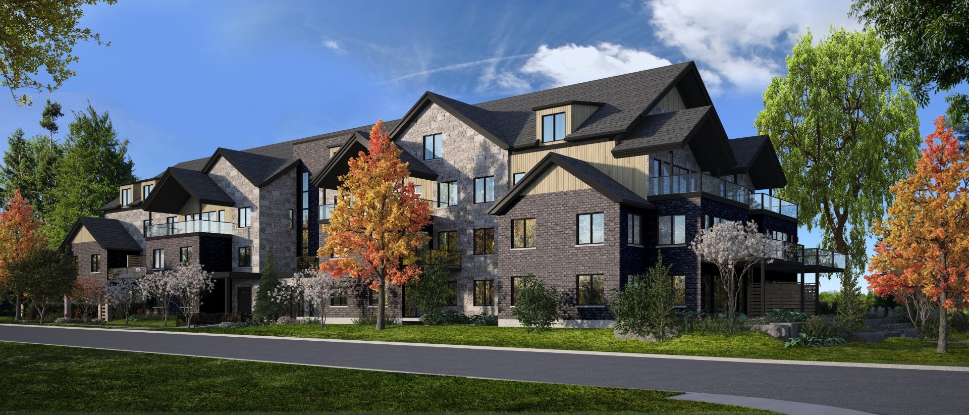 Vue spectaculaire du projet Les Résidences du Fleuve au 60 Rue des Rapides, Sainte-Catherine