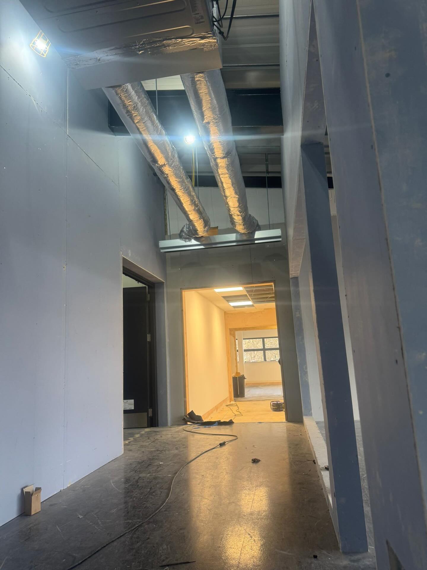 Commercial ventilation and ductwork installation in a Surrey building