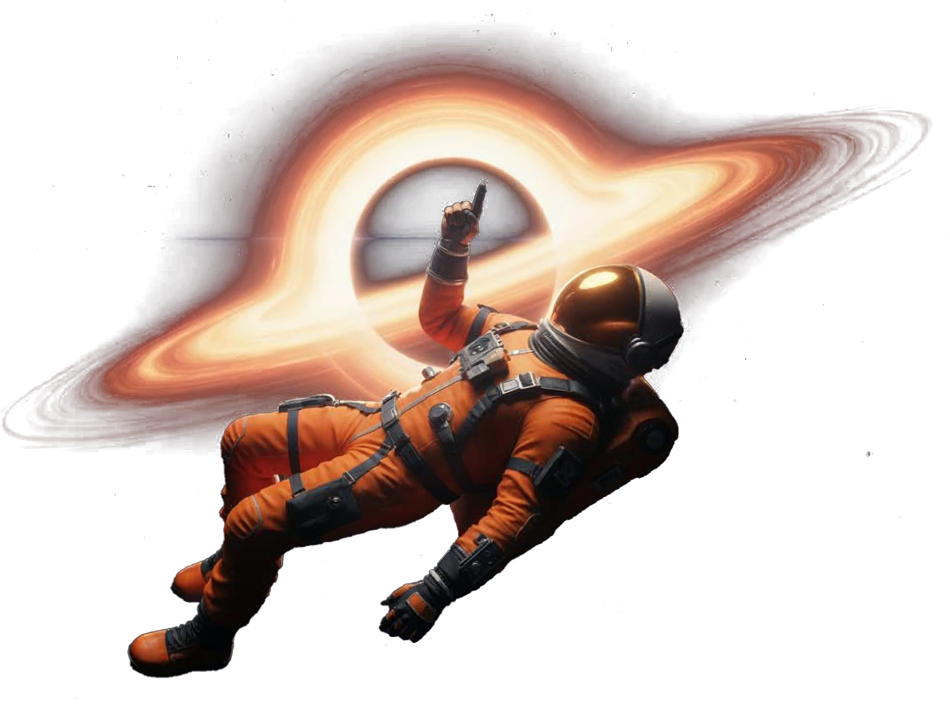 Astronaut command operator floating in space