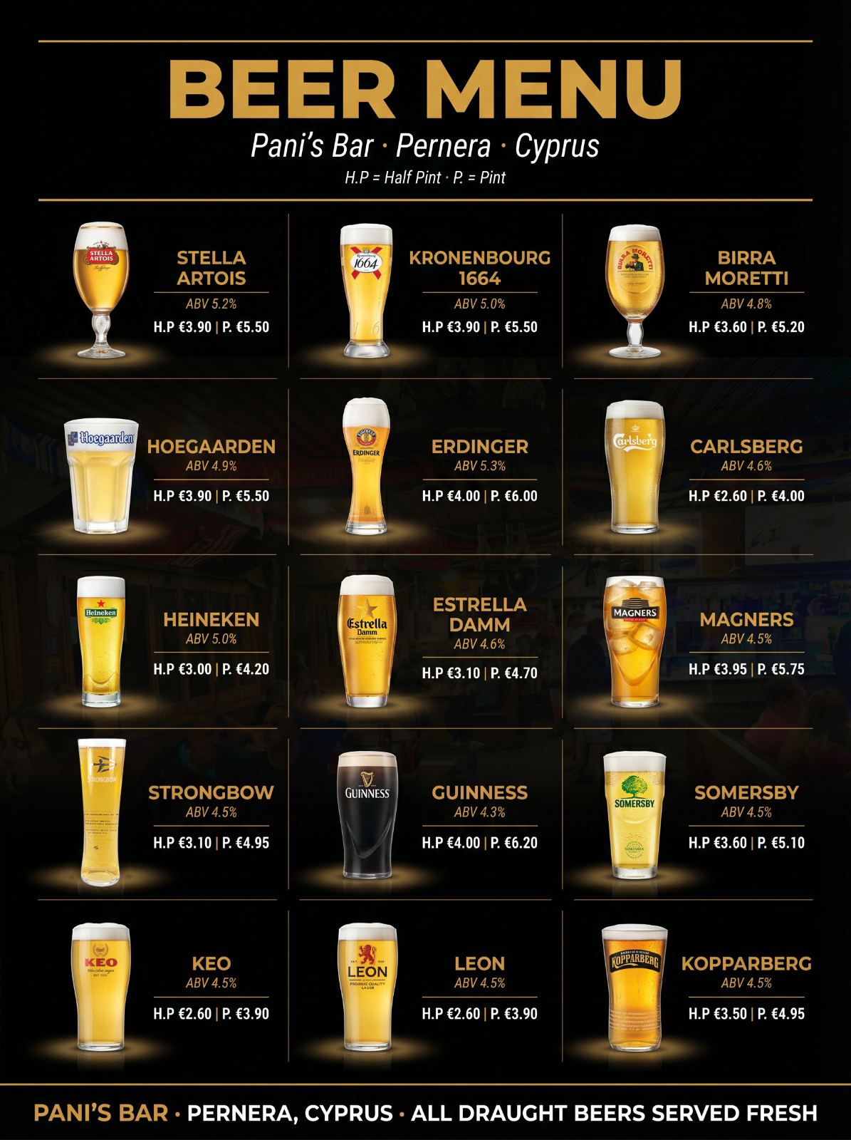 Beer Menu