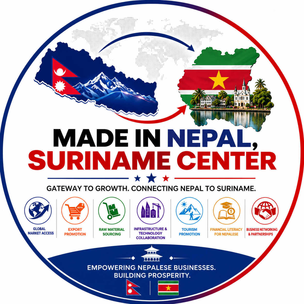 Made in Nepal, Suriname Center logo