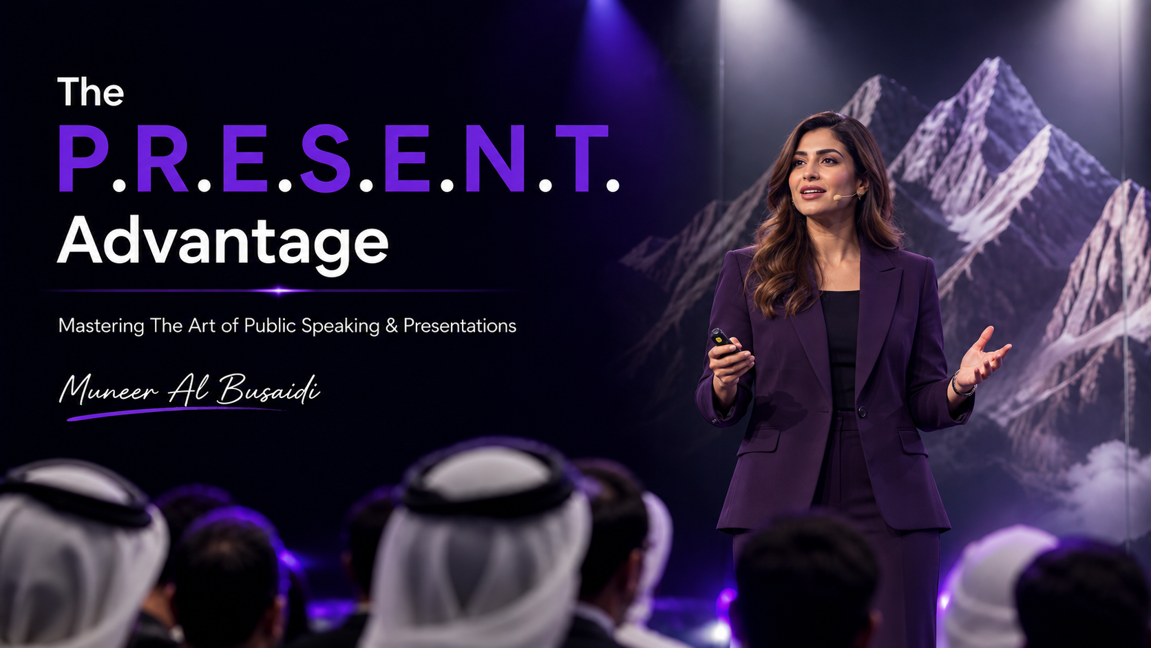 PRESENT Advantage programme artwork featuring a woman presenting