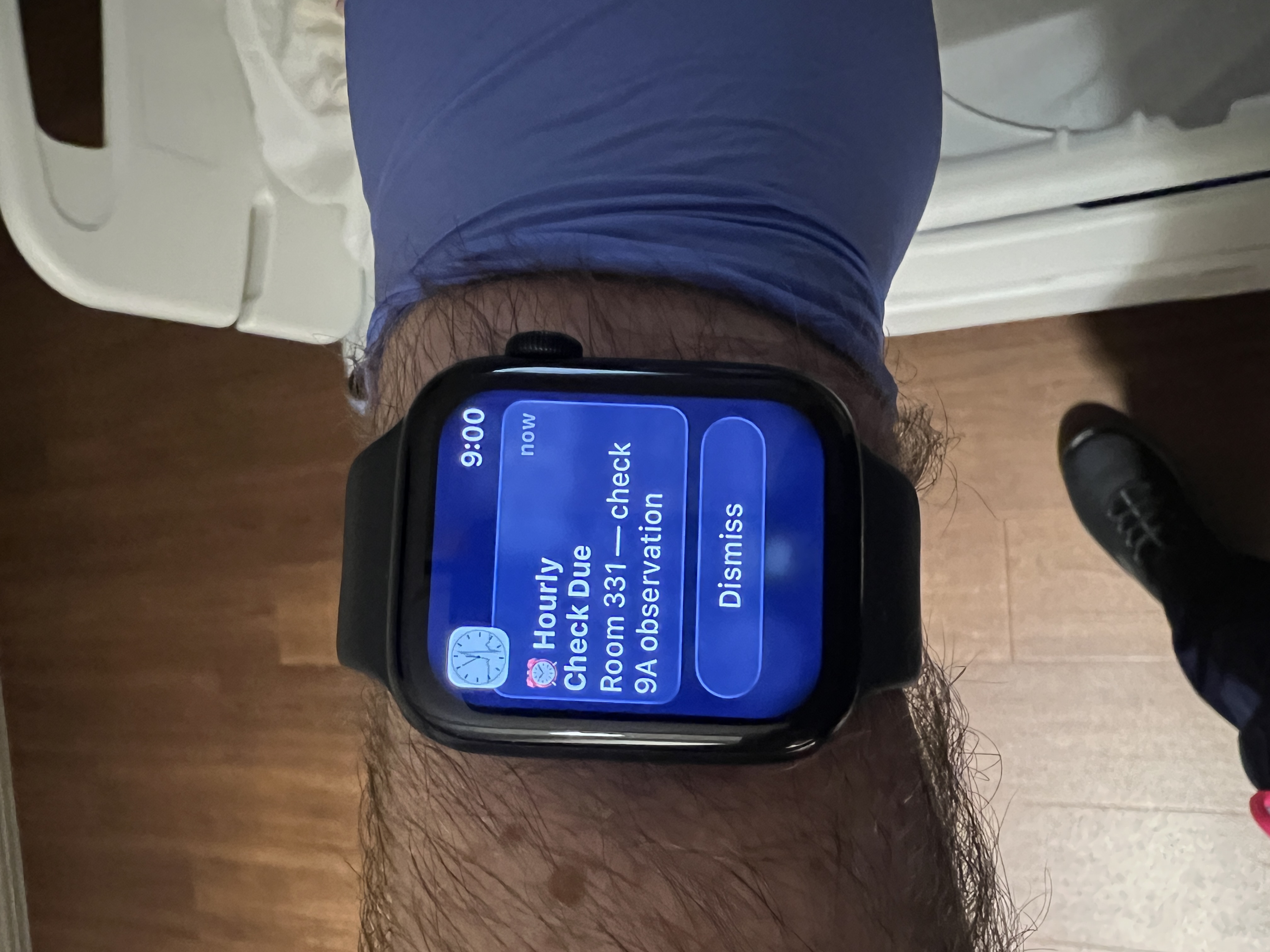 Apple Watch on gloved wrist
