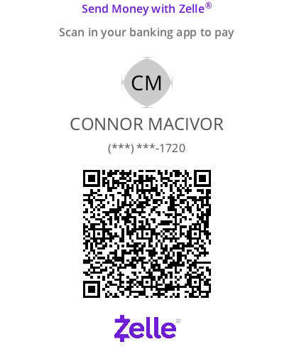 Zelle QR Code — Connor MacIvor