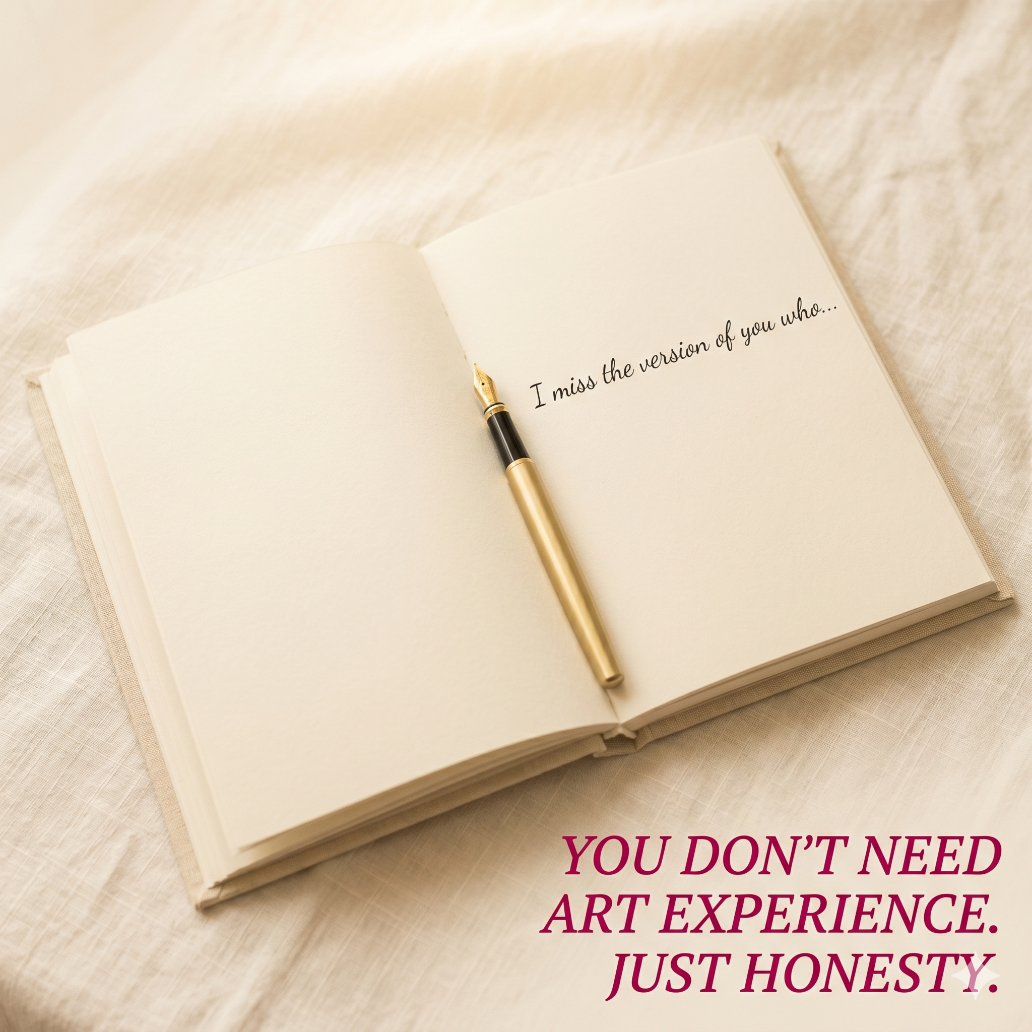 Open journal with handwritten grief prompt — art journaling for ambiguous loss