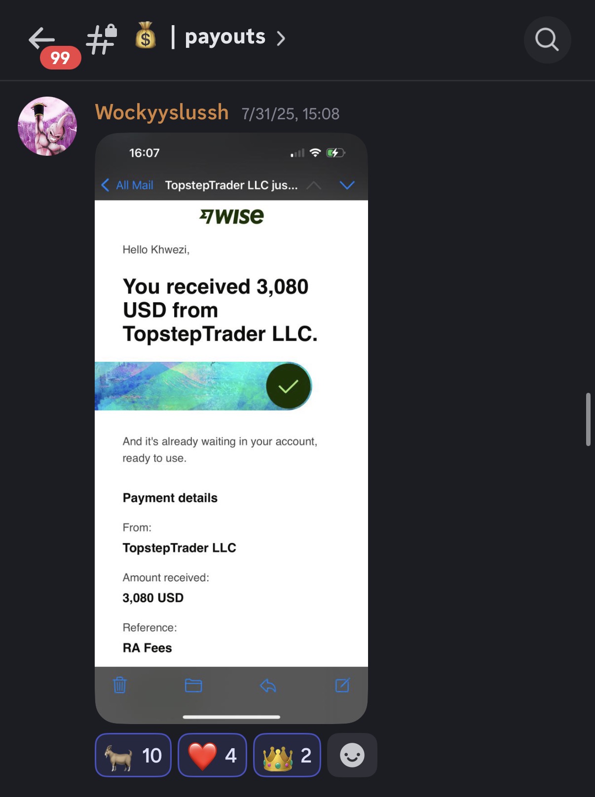 TigTrades Student Result 31