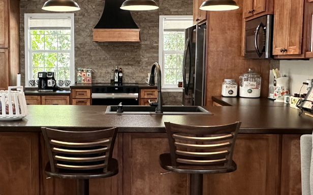 metal countertops in a kitchen
