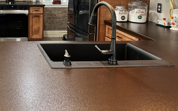 kitchen countertop in metal